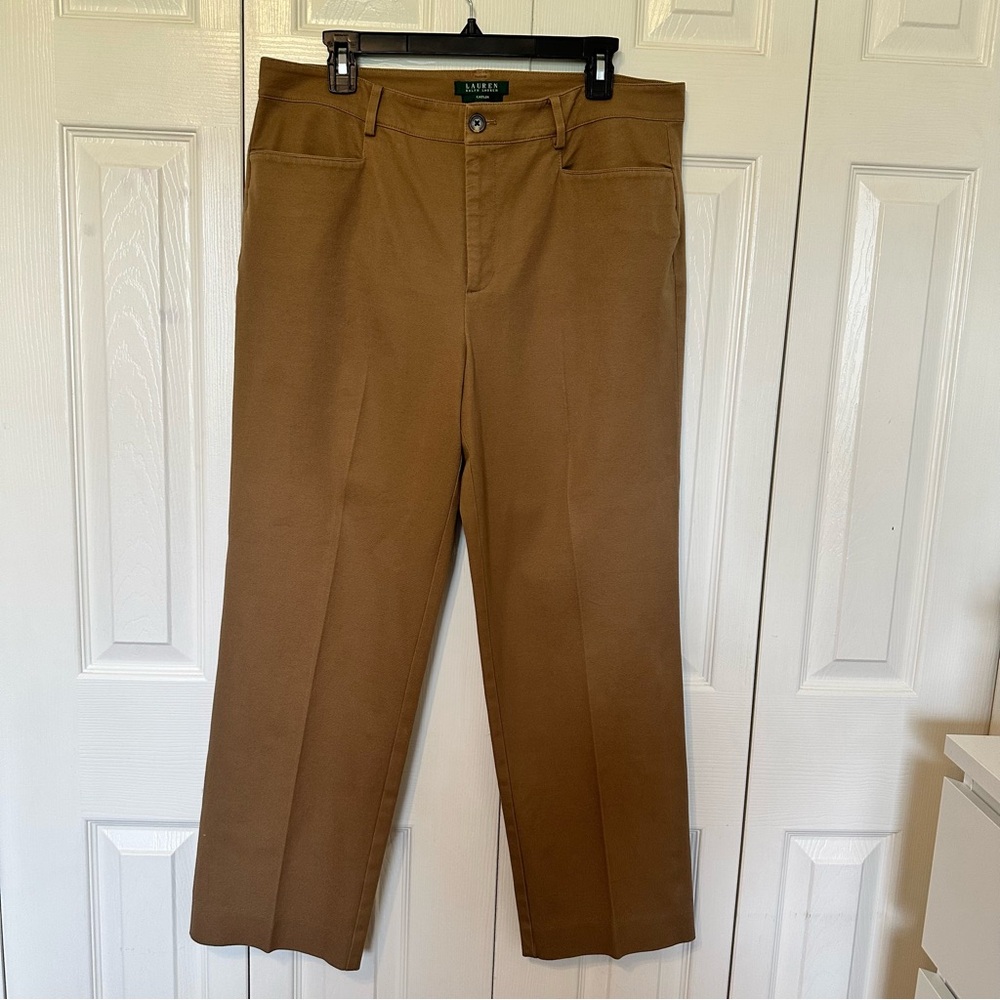 Lauren Ralph Lauren Catlin Straight Leg Pants Women’s Size 12 Tan Brown